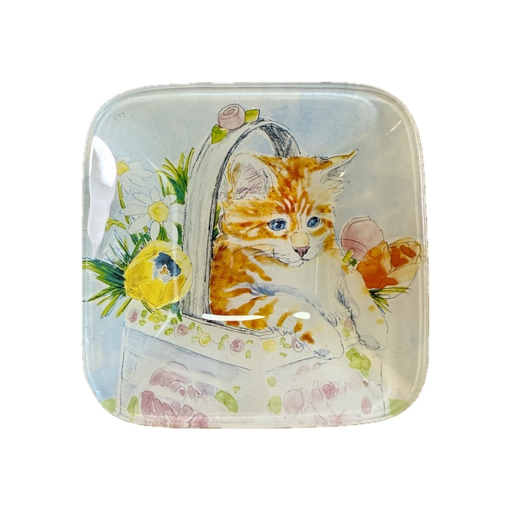 Charming Vintage Cat Decorative Dish Plate